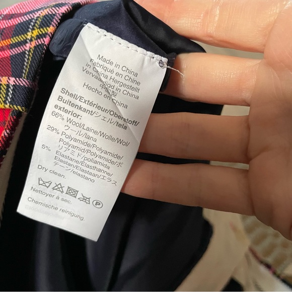 J.CREW Cameron Parke Tartan pink Plaid Pants Size 10P - Picture 5 of 6